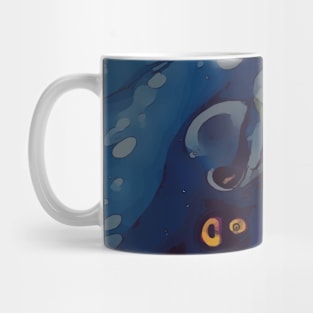 Blue and Yellow and Purple, Acrylic Organic Textures - WelshDesignsTP001 Mug